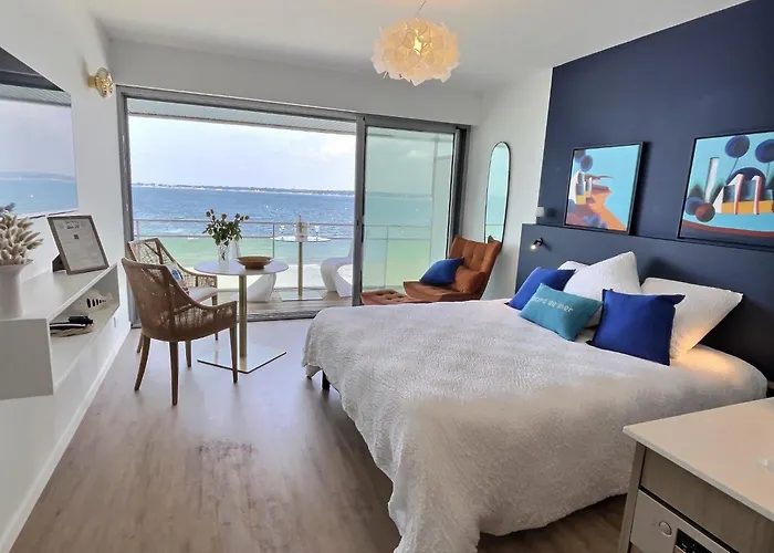 Le Souffle Marin Concarneau - Vue Mer Panoramique Direct Sur La Plage Des Sables Blancs Fibre Parking Prive Secure Panoramic See View Direct On Beach
